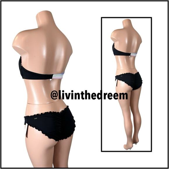 Victoria's Secret Tropical Print Bandeau 36D Ruffle Bottom Bikini  M $189 - Picture 5 of 13